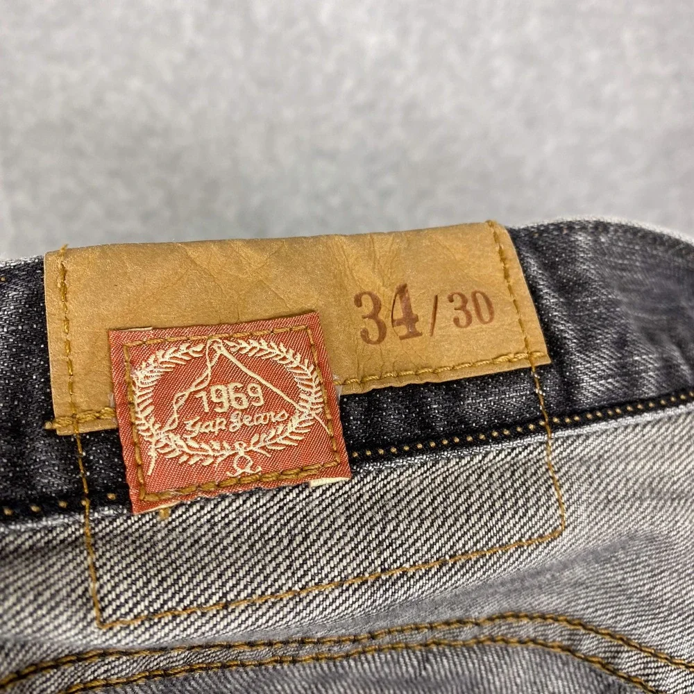 Y2K Gap 1969 Jeans Mens 34x30 Grey Low Rise Boot Fit Japanese Denim Button Fly - Picture 10 of 16